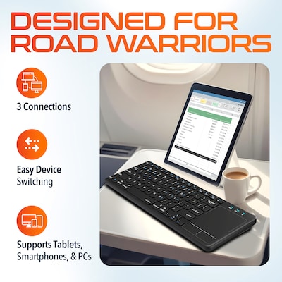Delton N60 Portable Bluetooth Keyboard with Touchpad, Black (DKMIN60-WB)