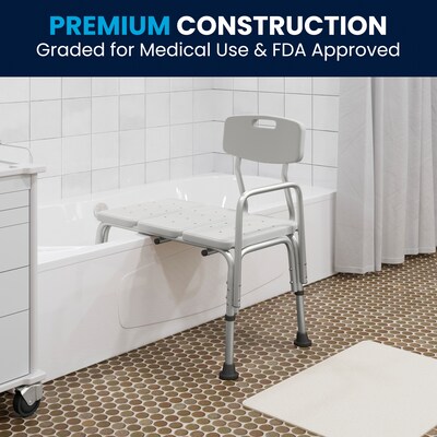 Flash Furniture Adjustable Bath & Shower Transfer Bench, White (DCHY3510LWH)