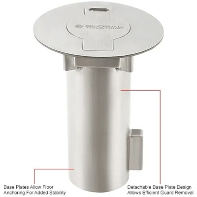 Global Industrial Removable Bollard W/Flush Mount Sleeve, 6"D x 36"H (670518)