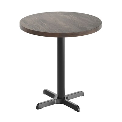 Flash Furniture Bennett 30 Round Wooden Dining Table, Dark Brown Top/Black Base (GSFRD30DBT2222)