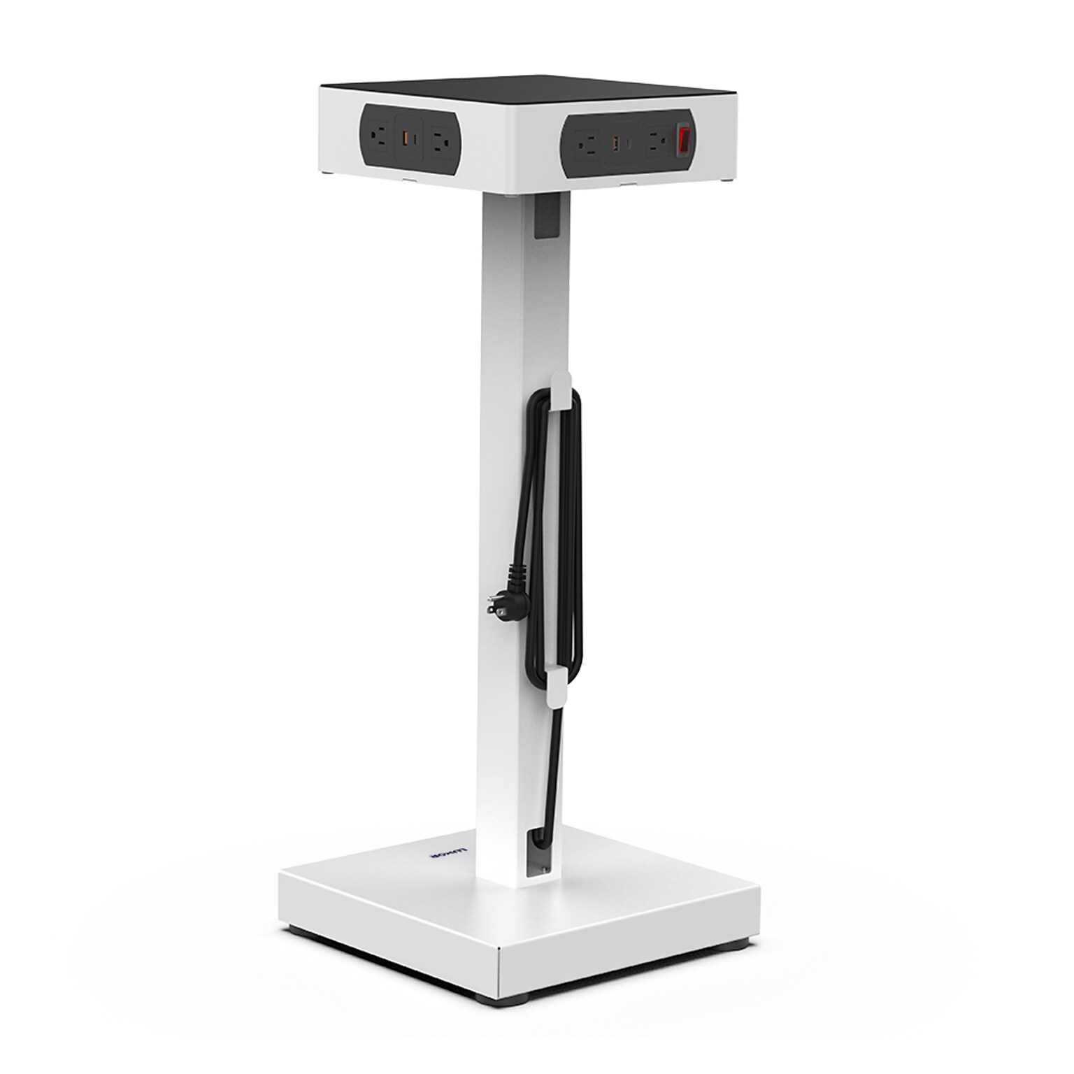 Luxor LuxPower 16-Unit Charging Tower with 8 AC & 8 USB Ports, White, Steel (LUXPWR2)