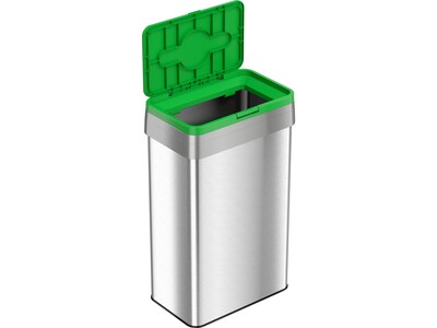 HLS Commercial Stainless Steel Compost Bin, 21-Gallon, Silver/Green (HLS21UOTCOP)