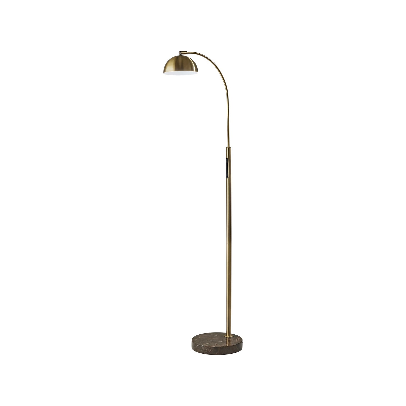 Adesso Bolton 57.75 Antique Brass Floor Lamp with Dome Shade (4307-21)