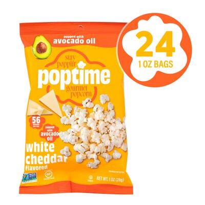 Poptime Avo White Cheddar Popcorn, 1 oz., 24/Pack (220-02885)