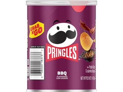 Pringles Grab & Go BBQ Crisps, 1.4 oz., 12 Cans/Carton (3800018372)