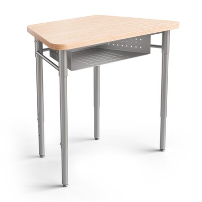 Staples 30.9W Trapezoidal Student Desk, Gray/Brown (ST63539)