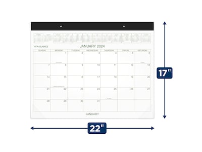 2024 AT-A-GLANCE 21.75" x 17" Monthly Desk Pad Calendar, Green/Brown (GG2500-00-24)