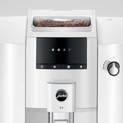 JURA E4 2-Cups Coffee & Espresso Machine Combination, Piano White (15560)