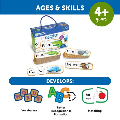 Learning Resources Alphabet Self Correcting Puzzle Cards, 26/Set (LER6089)