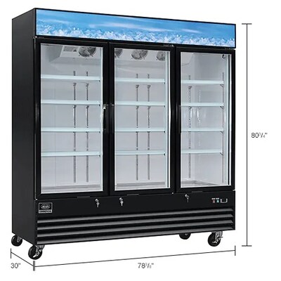 Global Industrial Nexel Merchandiser Refrigerator, 3 Glass Doors, 53 Cu. Ft. (243037)