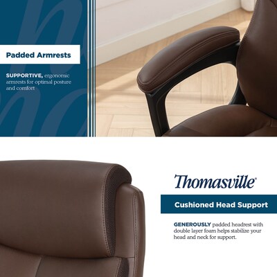 Thomasville Danvers Ergonomic Polyurethane Big & Tall Chair, 400 lb. Capacity, Dark Walnut Brown (52403-DBRN)