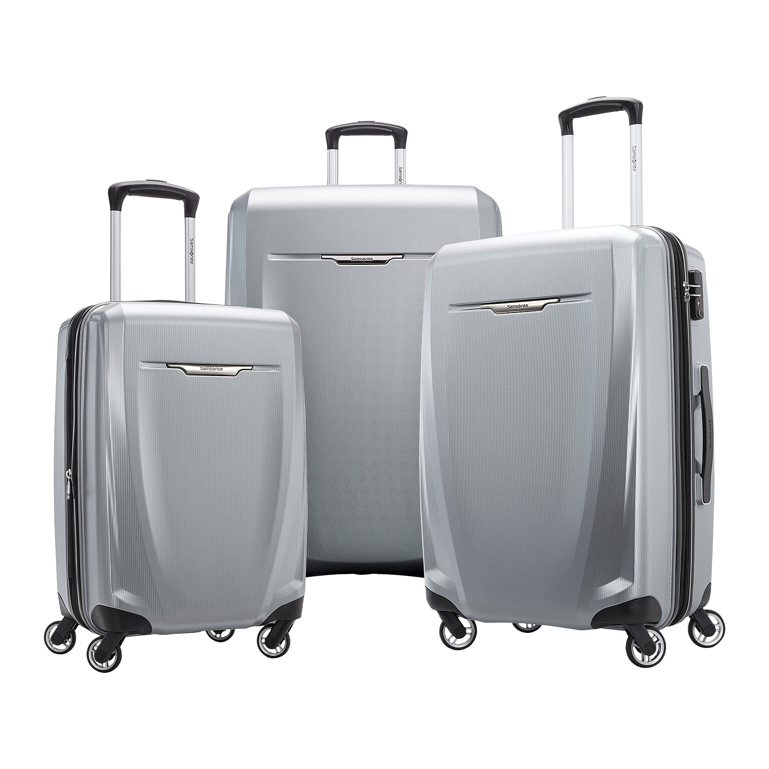 Samsonite Winfield 3 DLX Polycarbonate 3-Piece Luggage Set, Silver (120751-1776)