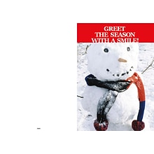 Great the season with a smile - snowman - 7 x 10 scored for folding to 7 x 5, 25 cards w/A7 envelope
