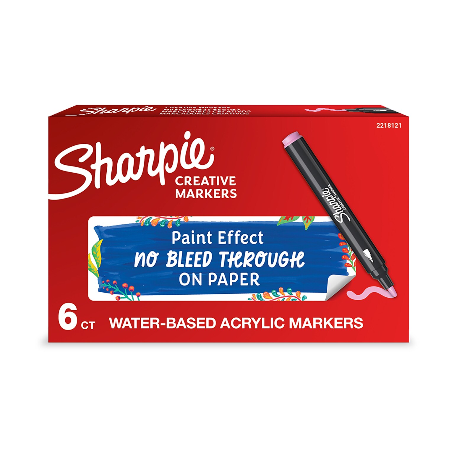 Sharpie Water-Based Creative Markers, Bullet Tip, Pink, 6/Pack (2218121)