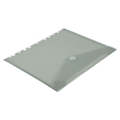 JAM Paper Plastic Binder Pocket, Gray, 3/Pack (235738956AX3)