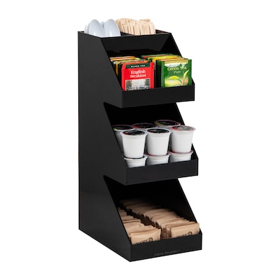 Mind Reader 5-Compartment Coffee, Tea, Utensil and Condiment Countertop Organizer, Black (3TCORG-BLK)