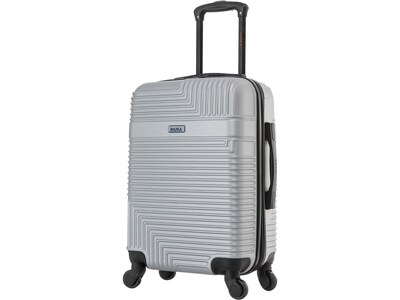 InUSA Resilience 23.65 Hardside Carry-On Suitcase, 4-Wheeled Spinner, Silver (IURES00S-SIL)