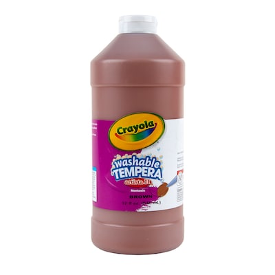 Crayola Artista II Washable Tempera Paint, Brown, 32 oz., 3/Bundle (BIN543132007-3)