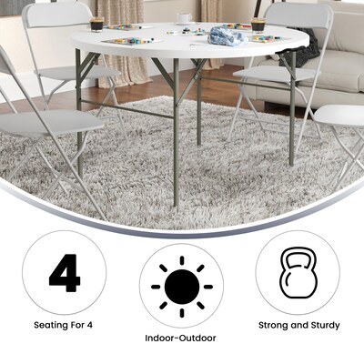 Flash Furniture Freeman Folding Table, 47.75" x 47.75", Granite White (DAD122RZ)