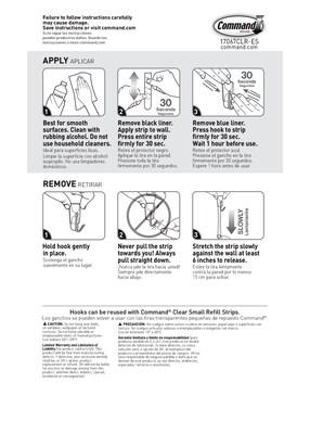 Command Small Wire Hooks, Clear, 9-Command Hooks, 6 Pairs, 12 Command Strips (17067CLR-9ES)