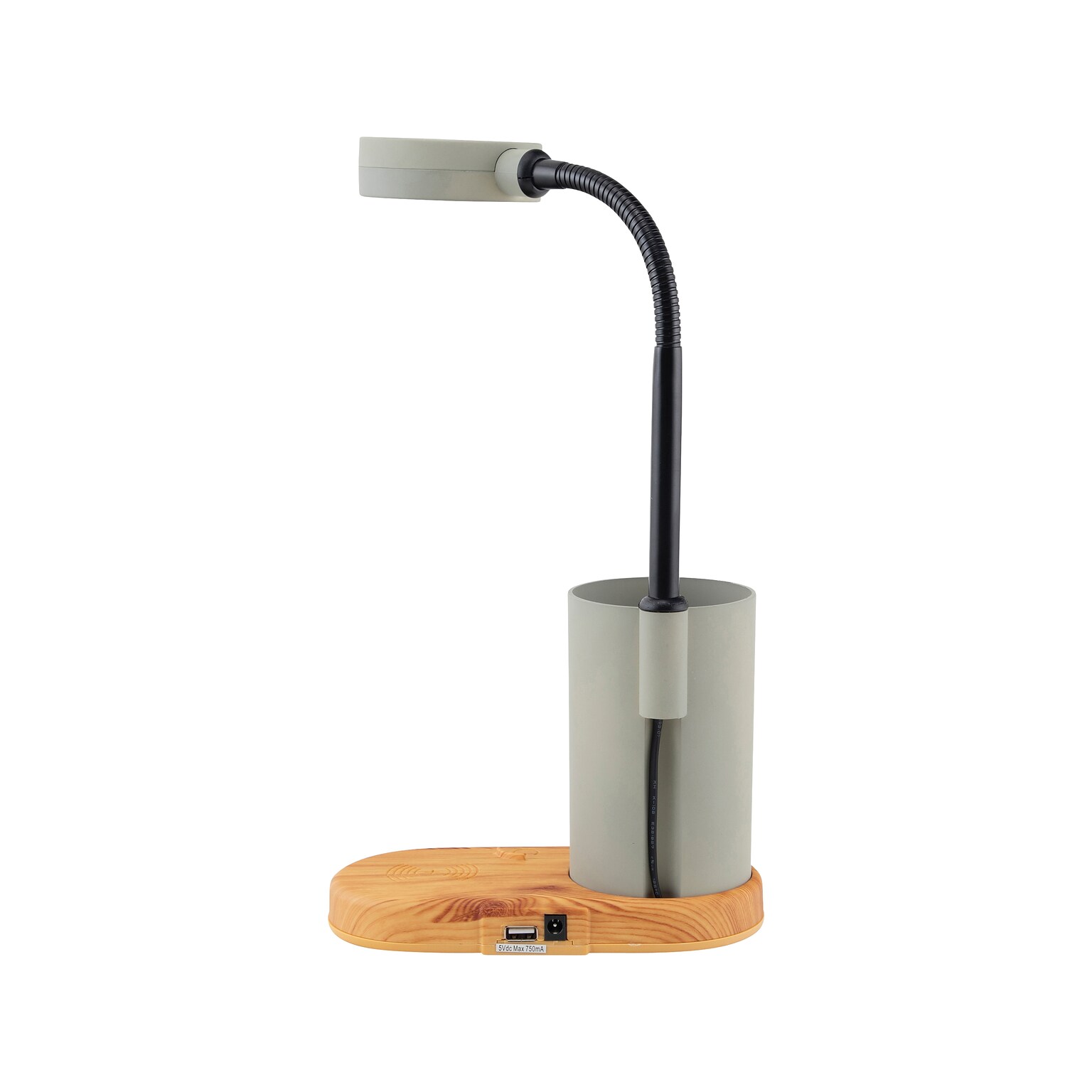 V-Light LED Multifunctional Desk Lamp, 18.75, Gray/Wood (SVLC0052WUG)