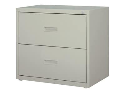 Hirsh HL1000 Series 2-Drawer Lateral File Cabinet, Letter/Legal Size, Lockable, 28"H x 30"W x 18.63"D, Light Gray (19439)
