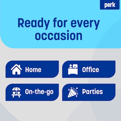 Perk™ Heavy-Weight Paper Plates, 10", Blue/White, 500/Carton (PK54330CT)