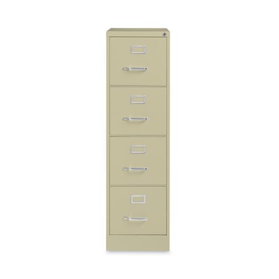 Hirsh Industries® Vertical Letter File Cabinet, 4 Letter-Size File Drawers, Putty, 15 x 26.5 x 52