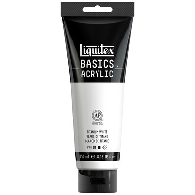 Liquitex BASICS Acrylic Paint Tube, Titanium White, 250 mL (LIQ4385432)
