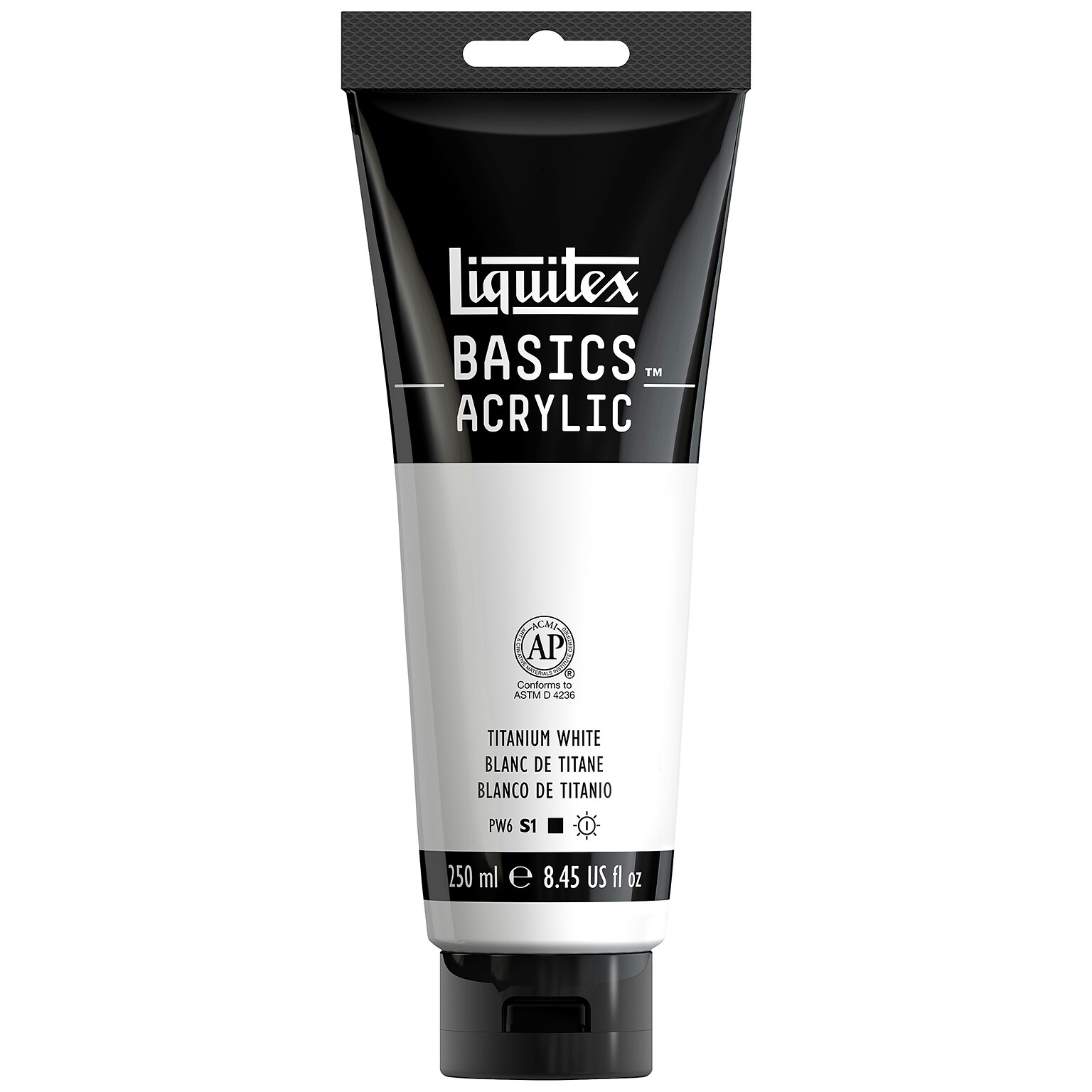Liquitex BASICS Acrylic Paint Tube, Titanium White, 250 mL (LIQ4385432)