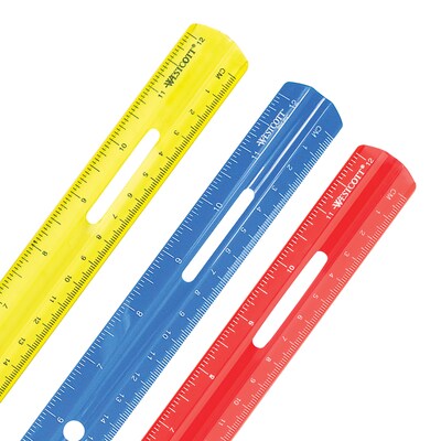 Sparco Standard Plastic Ruler 12 Long Holes for Binders Clear 01488