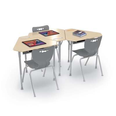 MooreCo Astute 33.8"W Diamond Student Desk, Fusion Maple, 2/Pack (59086)