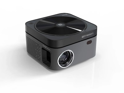 Emerson Home Theater Portable LCD Projector with Built-In DVD Player and Projector Screen, Black (EVP-2503C)