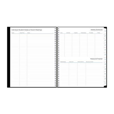 2025-2026 Blue Sky 8.5" x 11" Academic Year Weekly & Monthly Planner, Plastic Cover, Solid Black (134433-A26)
