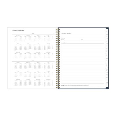 2027 Blue Sky Ashlyn 8.5" x 11" Calendar Year Weekly & Monthly Standard Planner, Plastic Cover, Navy
