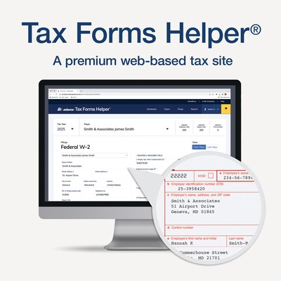 Adams 2025 W-2 Tax Forms Kit, 6-Part, 2-Up, A, 1, B, C, 2 & D, 12/Pack (STAX612-25)