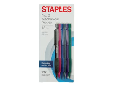 Staples® Mechanical Pencil, 0.7mm, #2 Medium Lead, Dozen (29082-CC)