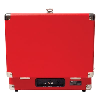 Victor Metro Dual-Bluetooth Belt-Drive Suitcase Turntable, Red (VSRP-800-RD)
