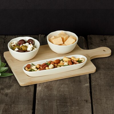 4 Piece Square Serving Condiment Set