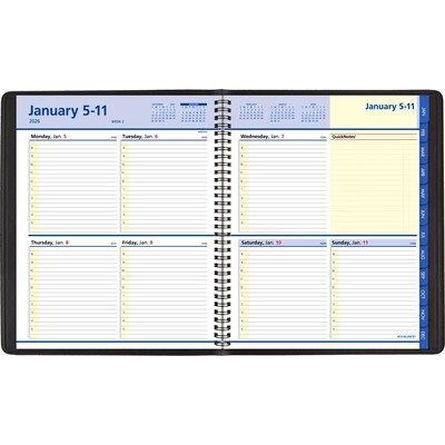 2026 AT-A-GLANCE QuickNotes 8 x 10 Weekly & Monthly Appointment Book, Faux Leather Cover, Black (76-01-05-26)