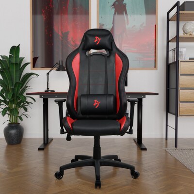 Arozzi Torretta SoftPU Faux Leather Ergonomic Racing Gaming Chair, Black/Red (TORRETTA-SPU-RED)