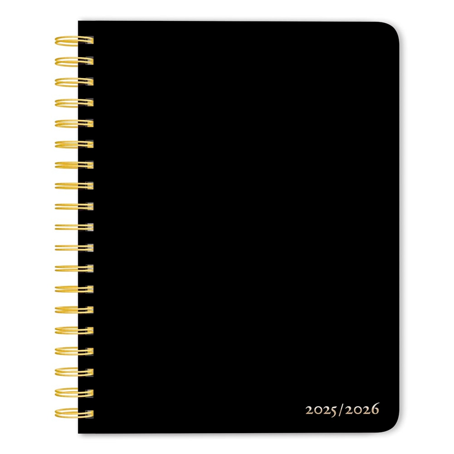 2025-2026 Plato Black Solid 6 x 7.75 Academic Year Weekly Planner, Black (9798330700073)