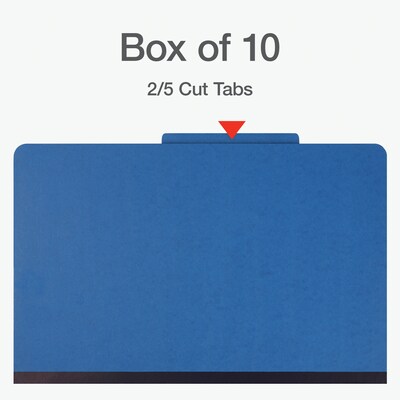 Pendaflex Heavy Duty Classification Folder, 3-Dividers, 3 Expansion, Legal Size, Blue, 10/Box (1006944)