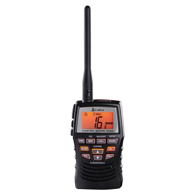 Cobra Marine 3-Watt Floating VHF Handheld Radio, Black (MR HH150 FLT)