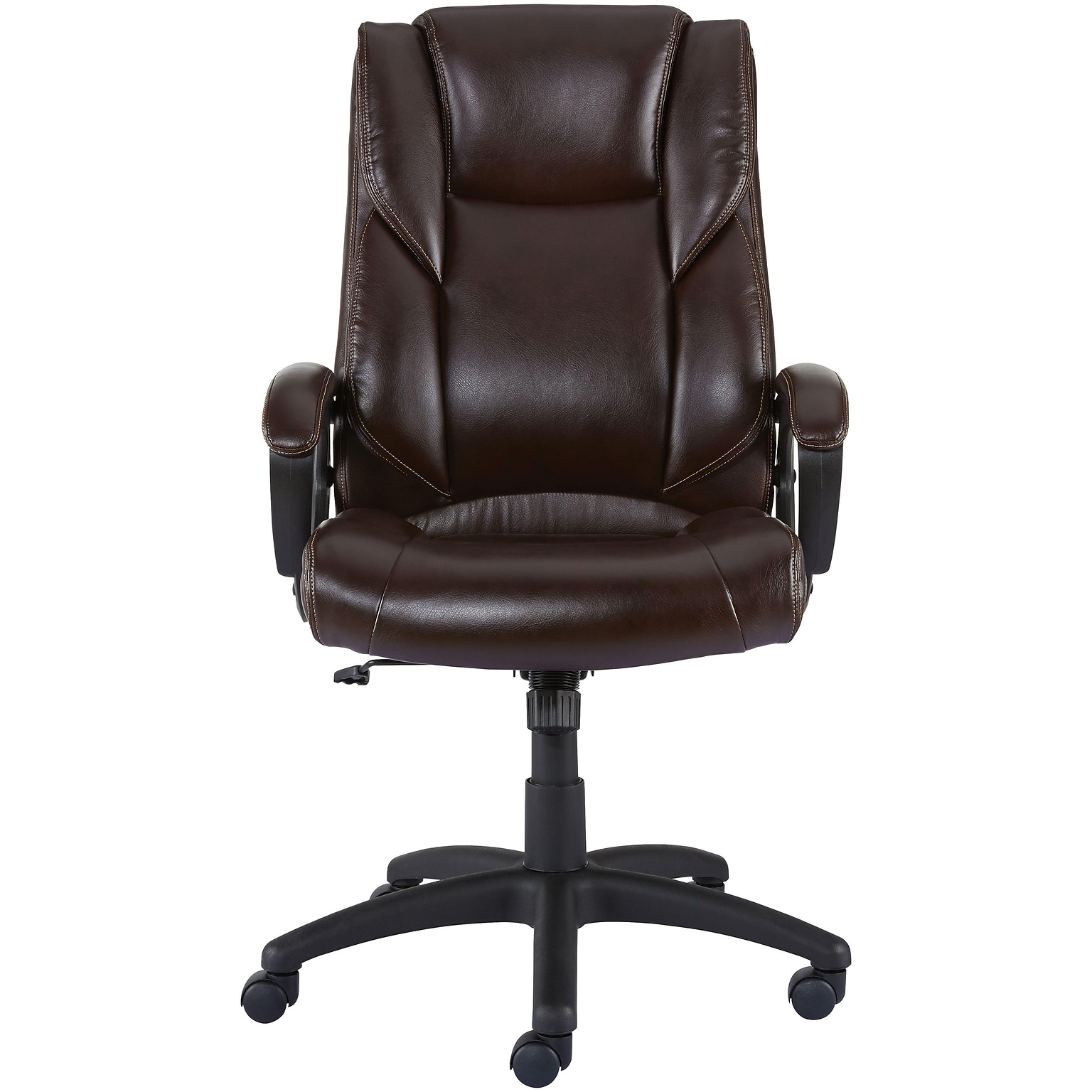 Quill Brand® Kelburne Luxura Faux Leather Computer and Desk Chair, Brown (50870)