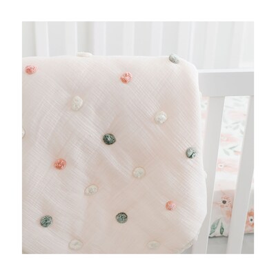 Baby Crane Parker Pom Pom Blanket, Bright Colors (BC-100BL-1)