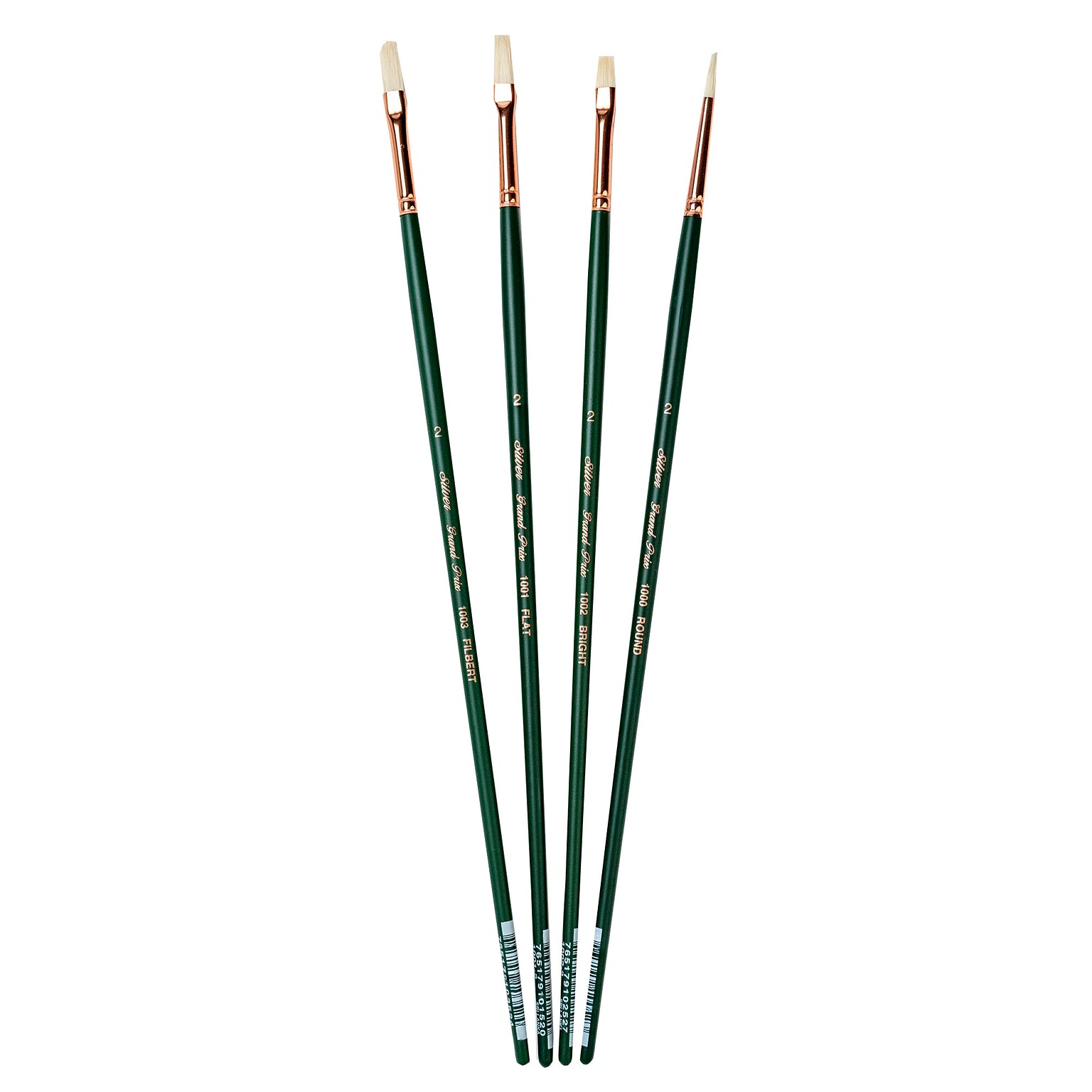 Silver Brush Grand Prix Size 2 Variety Brush Set, 4/Pack (SLVGP1078)