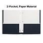 Staples Smooth 2-Pocket Paper Folder with Fasteners, Navy, 25/Box (50780/27547-CC)