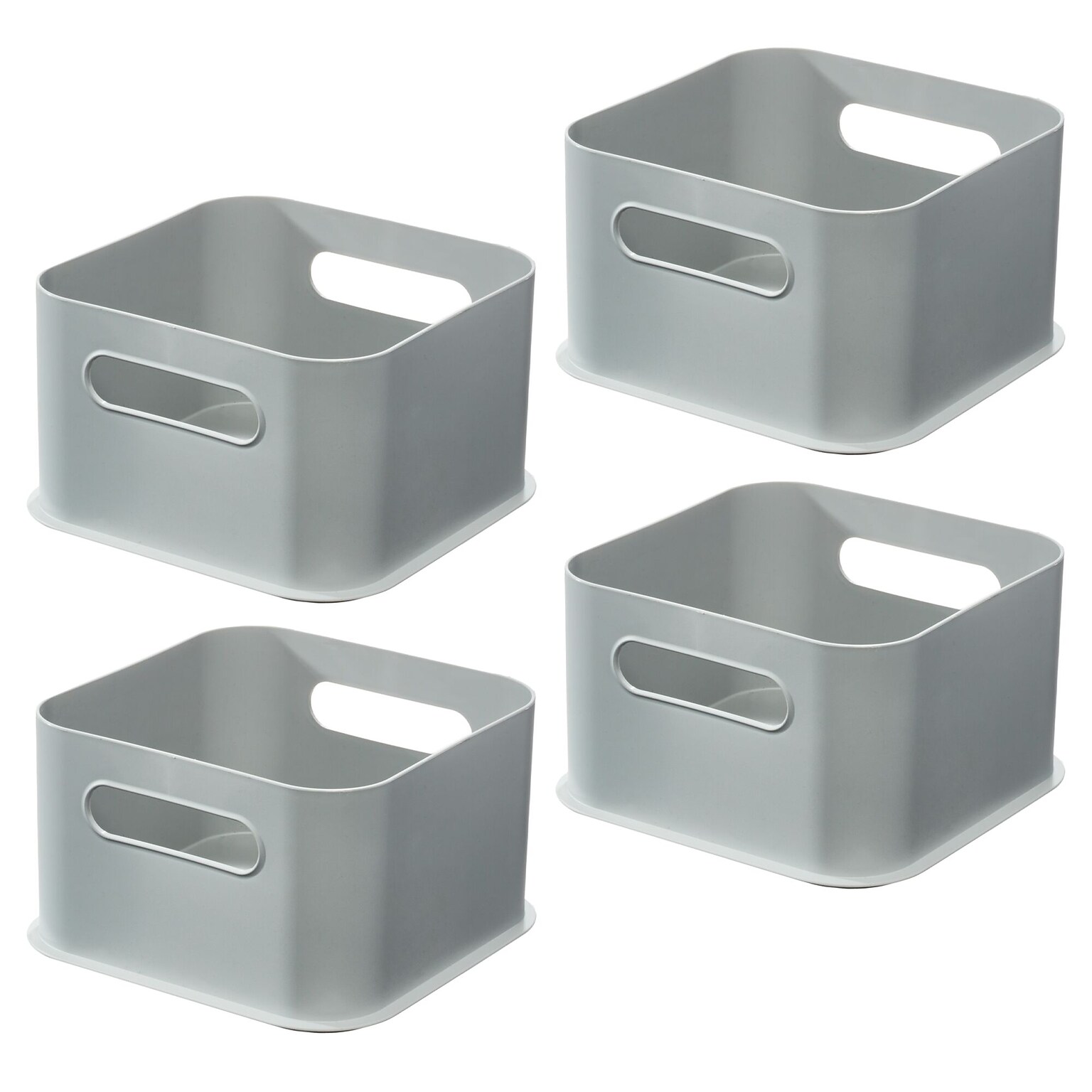 Plastic Storage Bins with Handles for Household Storage and Organization - Ideal for Kitchen, Bathroom, or Home Office