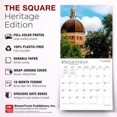 2027 BrownTrout Mississippi Places 12" x 12" Monthly Wall Calendar (9798330714346)